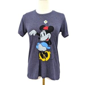 Disney Minnie Mouse Graphic Tee Blue Casual Size S M Vacation Athleisure